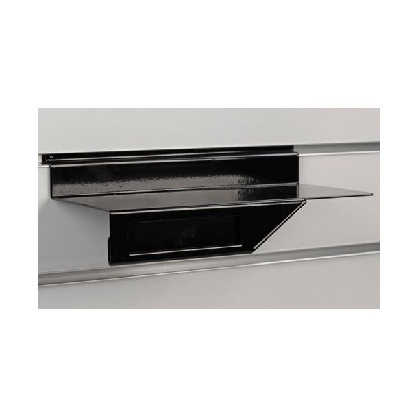 Shelf for groove panel - Steel - Gray - 25 x 11.5 cm