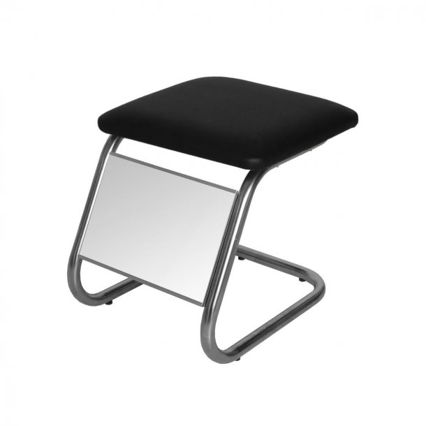 Vanity stool. Shoe mirror as a stool