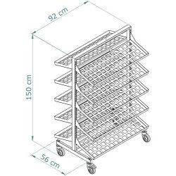 Shoe rack LUX - double-sided with 10 shelves