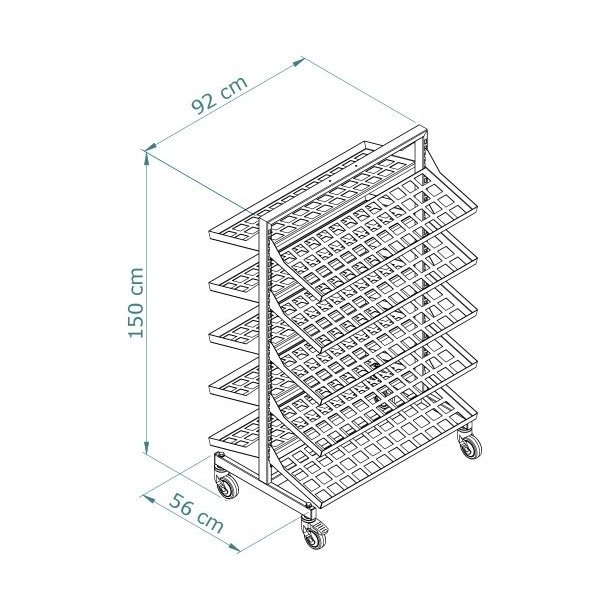 Shoe rack LUX - double-sided with 10 shelves