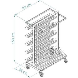 Shoe rack - Clothes rack - LUX - 5 shelves and 1 hanger