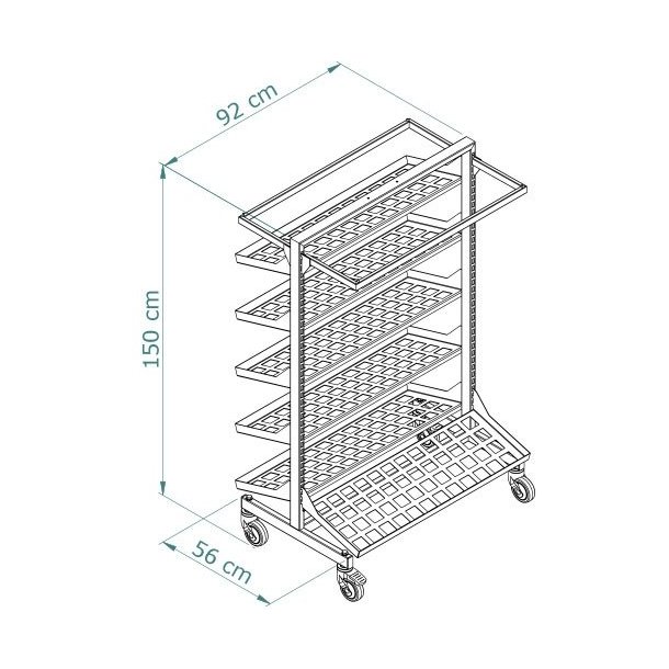 Shoe rack - Clothes rack - LUX - 5 shelves and 1 hanger