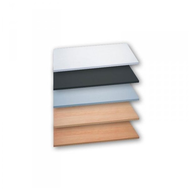 Sloping melamine shelf with acrylic front &amp; guide rail, 61 x 37 cm