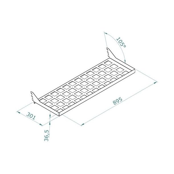 Street stand LUX with 2 brackets and 2 shelves