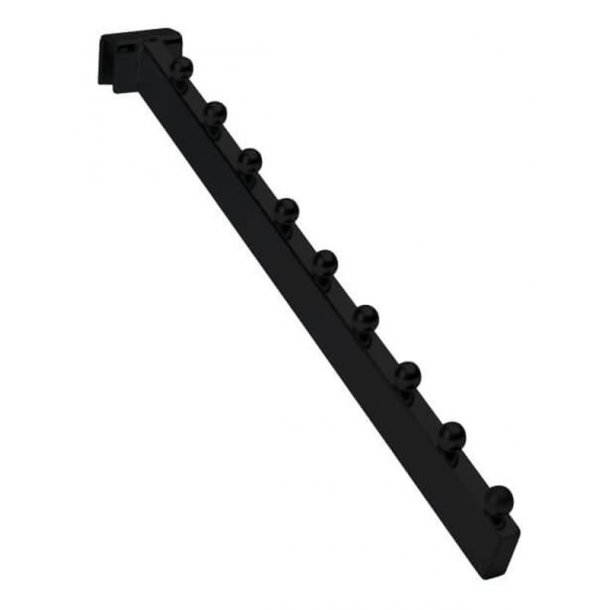 Slanted front bracket for 12 mm decorative rod, Black