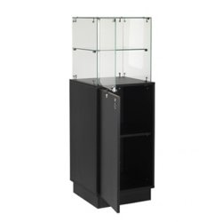 Slimline boutique counter with showcase top - Black