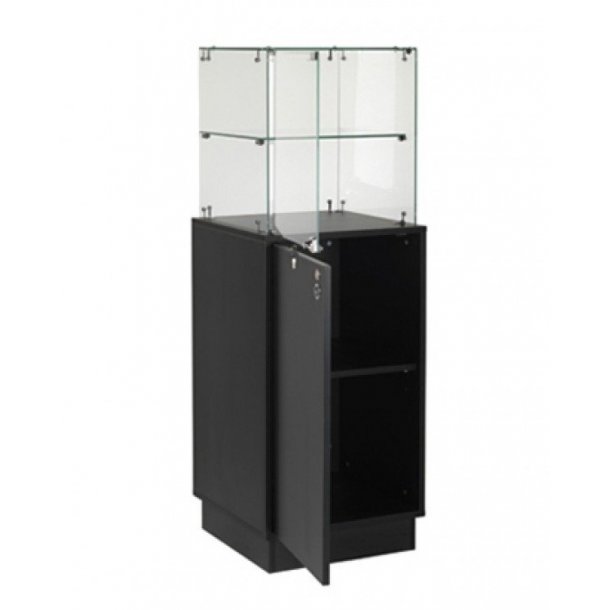 Slimline boutique counter with showcase top - Black