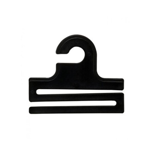 Tie hanger in black plastic, W9 x H7.5 cm - 100 pcs