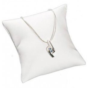 Smycken kudde i vitt imitation läder - 7,5 x 7,5 cm - 5 st