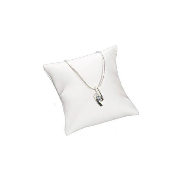 Jewelry cushion in white imitation leather - 7.5 x 7.5 cm - 5 pcs