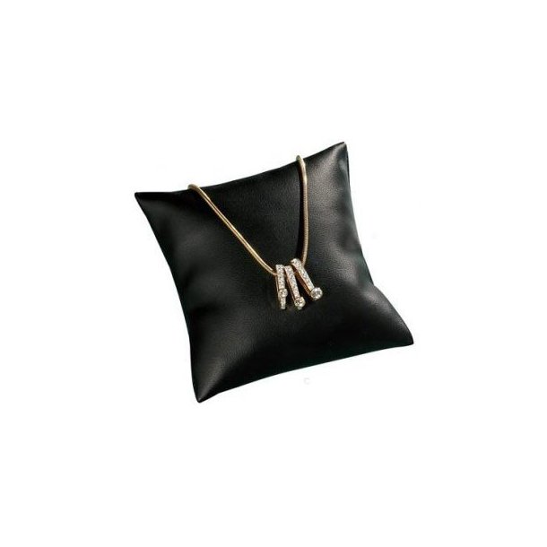 Jewelry cushion in black imitation leather - 10x10 cm - 5 pcs