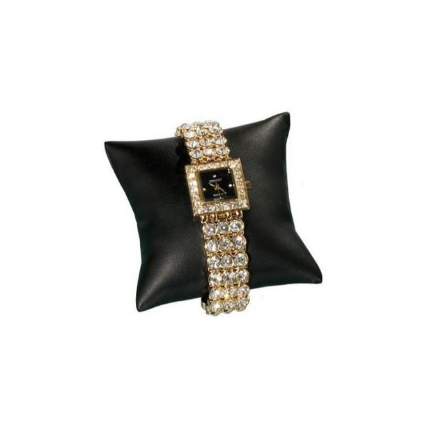 Jewelry cushion in black imitation leather - 7.5 x 7.5 cm - 5 pcs