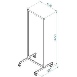 Clothing rack on wheels - Width 60 cm - Dark gray - with accessories