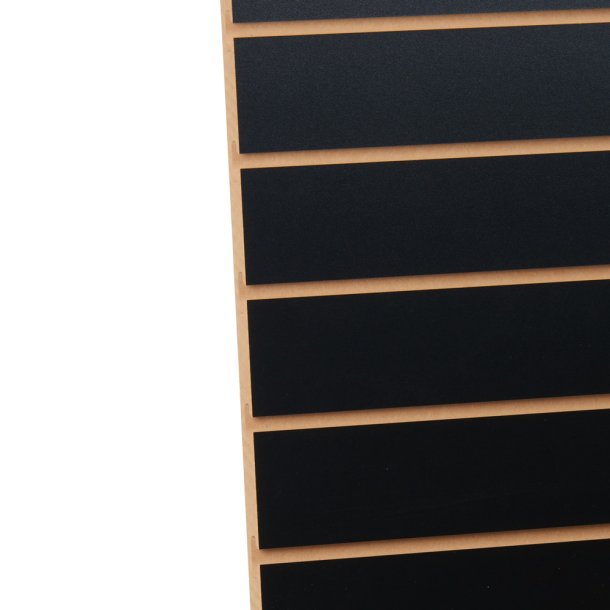 Sort rillepanel 120x120 cm | 10 cm rille