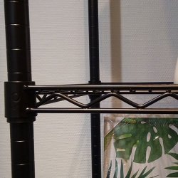 Tall steel shelf - TUBO - H220 x W91 x 36/46 cm deep with 4 shelves