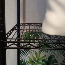 Tall steel shelf - TUBO - H220 x W91 x 36/46 cm deep with 4 shelves