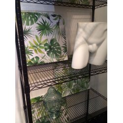 Tall steel shelf - TUBO - H220 x W91 x 36/46 cm deep with 4 shelves