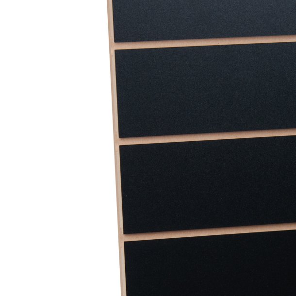 Rillepanel 120x120 cm sort 15 cm rille