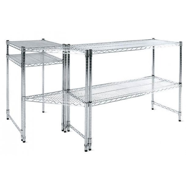 Steel shelf - TUBO shelf in chromed steel with 4 shelves h160 cm