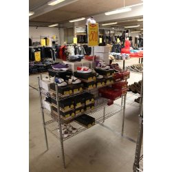 Steel shelf - TUBO shelf in chromed steel with 4 shelves h160 cm