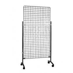 Steel with foot and wheel for grid - Black