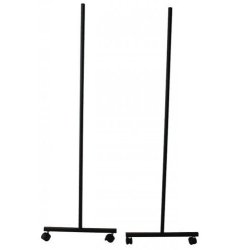 Steel with foot and wheel for grid - Black