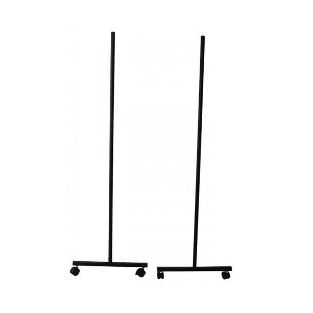 Steel with foot and wheel for grid - Black