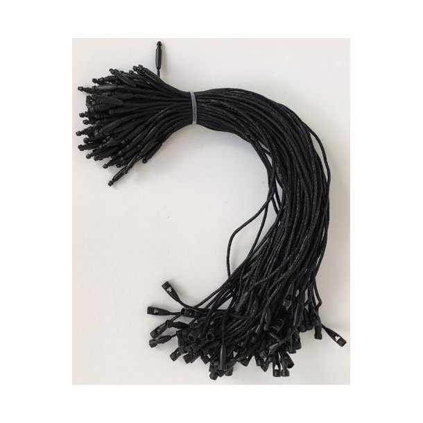 String loops - 180 mm - Snor: Tyk Sort Bomuld - 5000 stk
