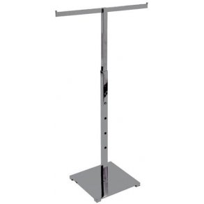 T-Stll med fyrkantig bas - Krom - Hjd 61-92 cm