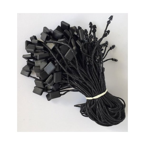 Text loops - 200 mm - Cord: Black Cotton - 5000 pcs