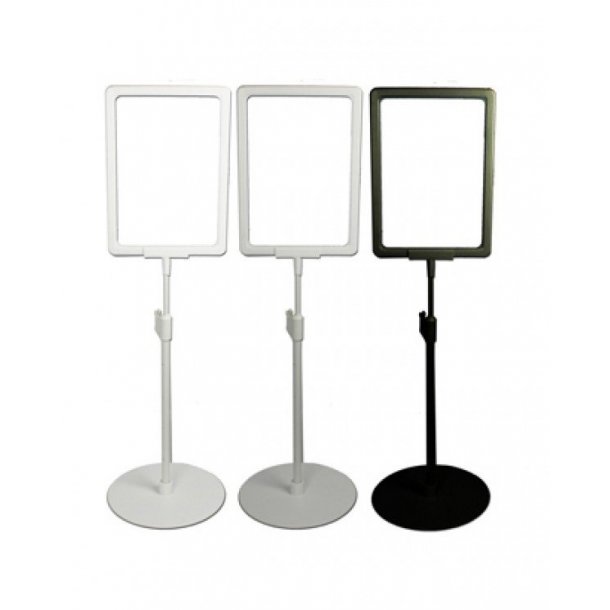 Telescopic sign holder in plastic with base A3, A4, A5 and A6 - 3 colors