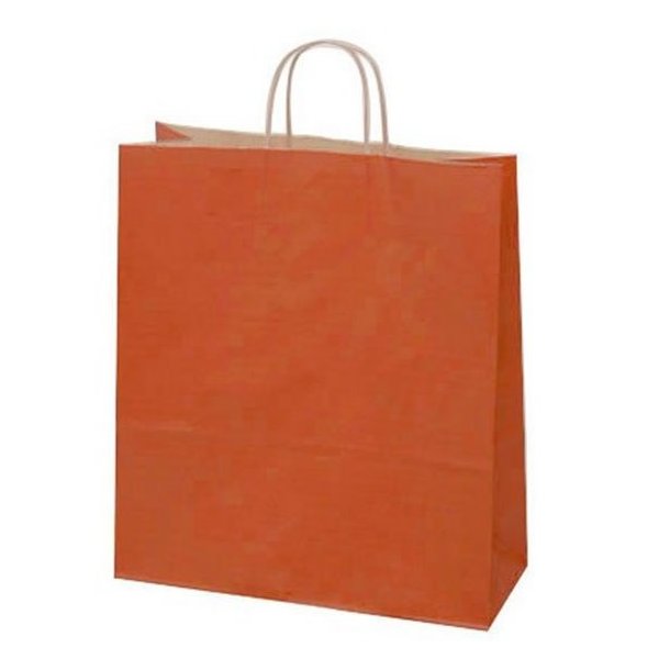 Terracotta-colored paper bag with twisted handle - H44 cm - 50 pcs