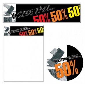 Försäljningsmaterial, Erbjudandetema 7 - Vi delar priset... 50%