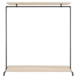 Wood Sort Clothes Rack with 2 Shelves