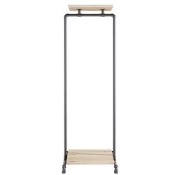 Wood Sort Clothes Rack with 2 Shelves