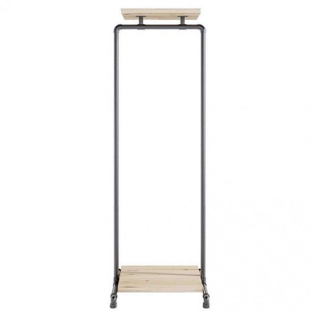 Wood Sort Clothes Rack with 2 Shelves