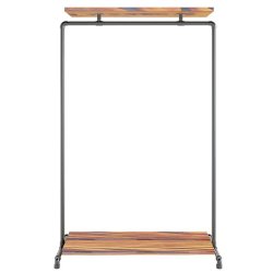 Wood Sort Clothes Rack with 2 Shelves