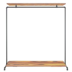 Wood Sort Clothes Rack with 2 Shelves