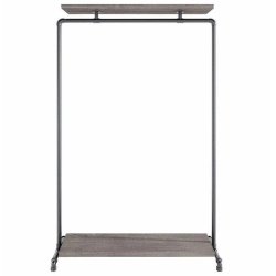 Wood Sort Clothes Rack with 2 Shelves