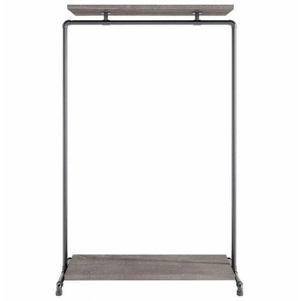 Wood Sort Clothes Rack with 2 Shelves