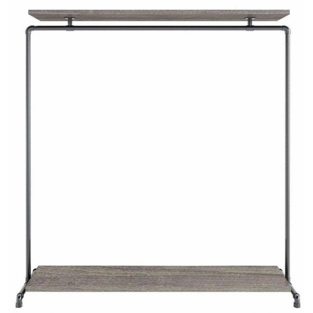 Wood Sort Clothes Rack with 2 Shelves