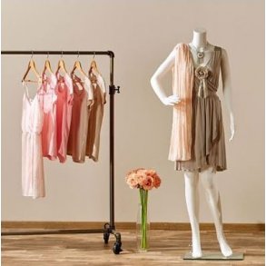 Adjustable clothes rack in water pipes on wheels