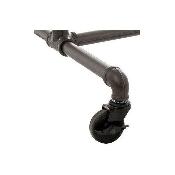 Adjustable clothes rack in water pipes on wheels