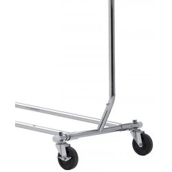 Disco I - Cheap functional clothes rack on wheels in chrome