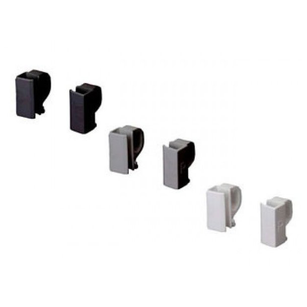 Thread / wire clips for plastic frames - 10 sets - white, black or gray White