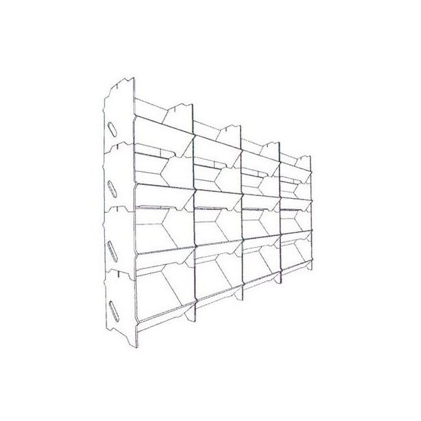 Wooden shelf in pine - Stackable with logo plate - H185 cm