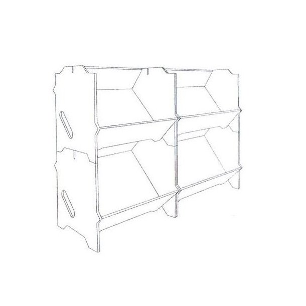 Wooden shelf in pine - Stackable with logo plate - H185 cm