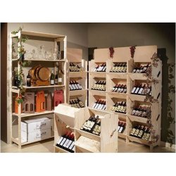 Wooden shelf in pine - Stackable with logo plate - H185 cm