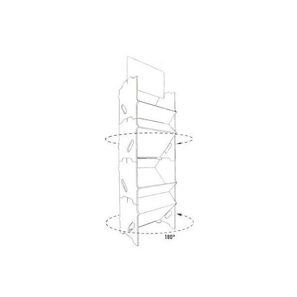 Wooden shelf in pine - Stackable with logo plate - H185 cm