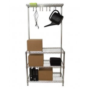 TUBO Workstation in steel - H200 x W122 x D46 - 4 shelves